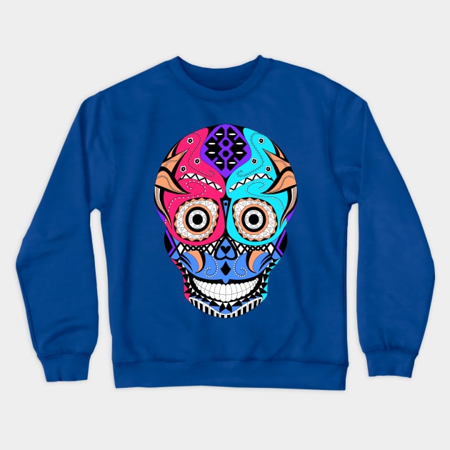 mascaras y calaveras, skull and mask to protect Crewneck Sweatshirt by jorge_lebeau